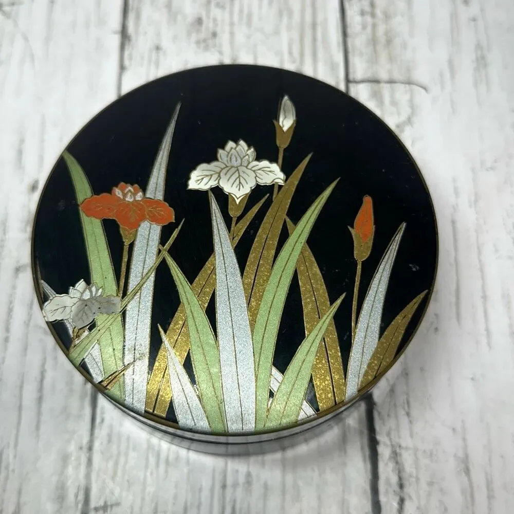 Vintage Otagiri Japan Black Lacquer Coaster Set of 3‎ with Box